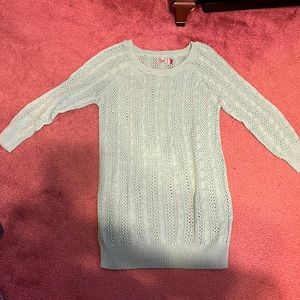 Girls Long Teal Sweater